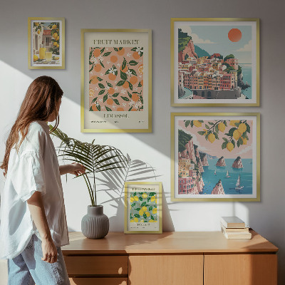 Decorațiune de perete set tablouri Piețele de fructe de pe litoral