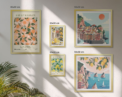 Decorațiune de perete set tablouri Piețele de fructe de pe litoral