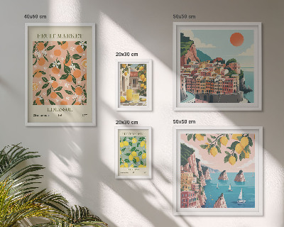 Decorațiune de perete set tablouri Piețele de fructe de pe litoral