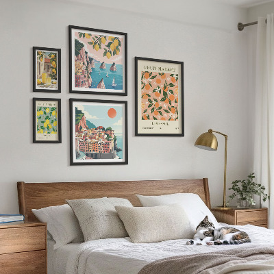 Decorațiune de perete set tablouri Piețele de fructe de pe litoral