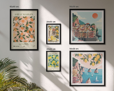 Decorațiune de perete set tablouri Piețele de fructe de pe litoral