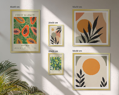 Polyptic înrămat Motive retro cu fructe tropicale