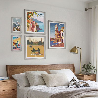 Decorațiune de perete set tablouri Peisaje ale orașelor europene