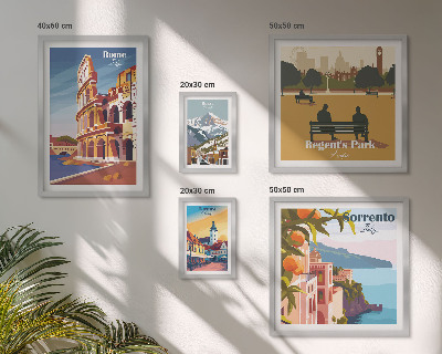 Decorațiune de perete set tablouri Peisaje ale orașelor europene