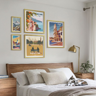 Decorațiune de perete set tablouri Peisaje ale orașelor europene
