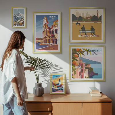 Decorațiune de perete set tablouri Peisaje ale orașelor europene