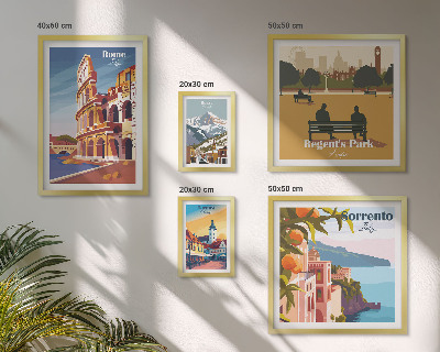 Decorațiune de perete set tablouri Peisaje ale orașelor europene