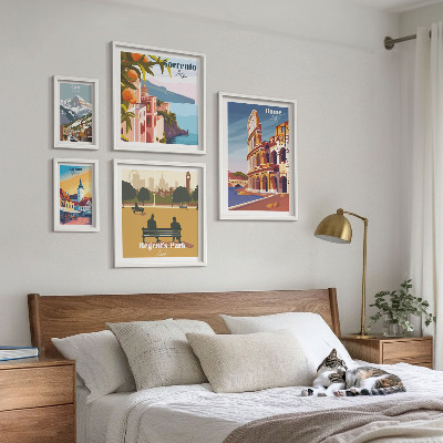 Decorațiune de perete set tablouri Peisaje ale orașelor europene