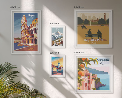 Decorațiune de perete set tablouri Peisaje ale orașelor europene