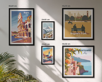 Decorațiune de perete set tablouri Peisaje ale orașelor europene