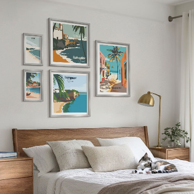 Decorațiune de perete set tablouri Plaje colorate de pe malul mării