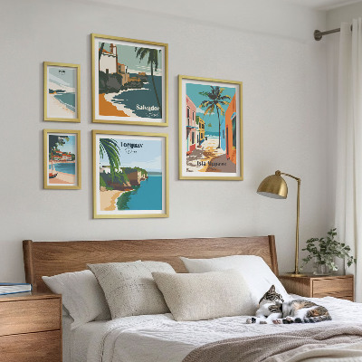 Decorațiune de perete set tablouri Plaje colorate de pe malul mării
