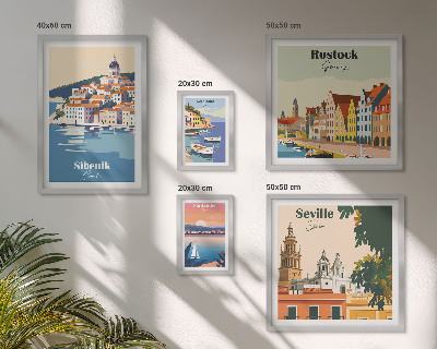 Polyptic înrămat Peisaje ale orașelor de coastă