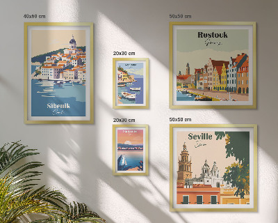 Polyptic înrămat Peisaje ale orașelor de coastă
