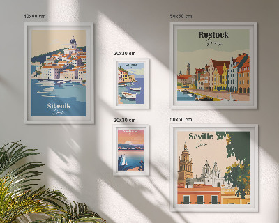 Polyptic înrămat Peisaje ale orașelor de coastă