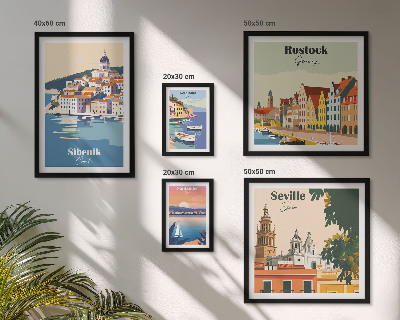 Polyptic înrămat Peisaje ale orașelor de coastă