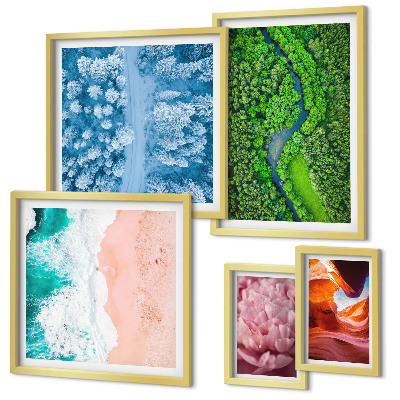 Polyptic înrămat Peisaje verzi naturale