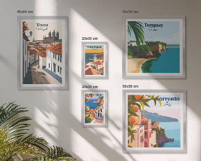 Decorațiune de perete set tablouri Orașe pitorești ale Europei