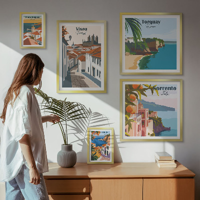 Decorațiune de perete set tablouri Orașe pitorești ale Europei