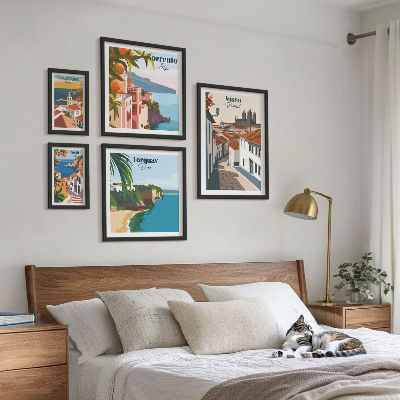 Decorațiune de perete set tablouri Orașe pitorești ale Europei