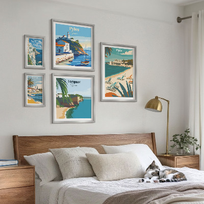Decorațiune de perete set tablouri Peisaje de coastă ale Europei