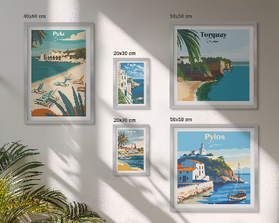 Decorațiune de perete set tablouri Peisaje de coastă ale Europei