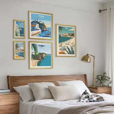 Decorațiune de perete set tablouri Peisaje de coastă ale Europei