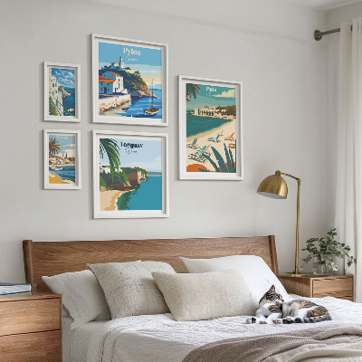 Decorațiune de perete set tablouri Peisaje de coastă ale Europei
