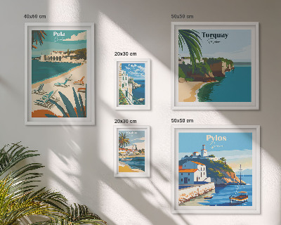 Decorațiune de perete set tablouri Peisaje de coastă ale Europei