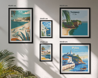 Decorațiune de perete set tablouri Peisaje de coastă ale Europei