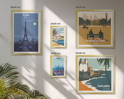 Polyptic înrămat Orașe europene retro emblematice