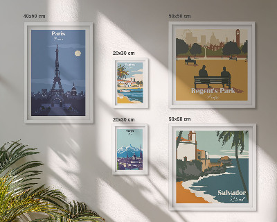 Polyptic înrămat Orașe europene retro emblematice