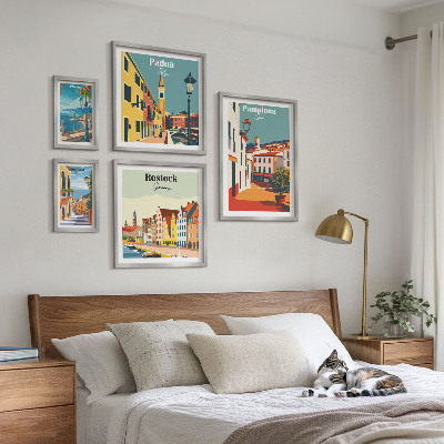 Decorațiune de perete set tablouri Vederi ale arhitecturii orașelor europene