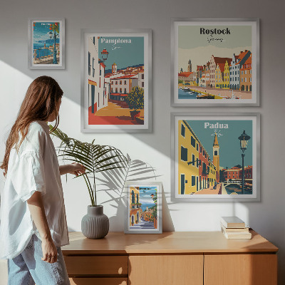 Decorațiune de perete set tablouri Vederi ale arhitecturii orașelor europene