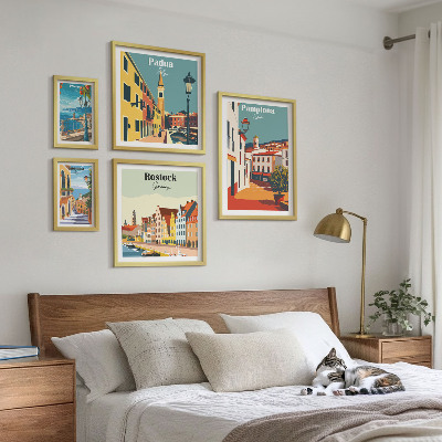 Decorațiune de perete set tablouri Vederi ale arhitecturii orașelor europene