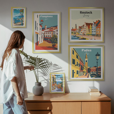 Decorațiune de perete set tablouri Vederi ale arhitecturii orașelor europene