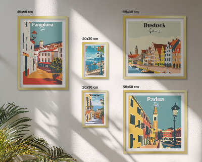 Decorațiune de perete set tablouri Vederi ale arhitecturii orașelor europene