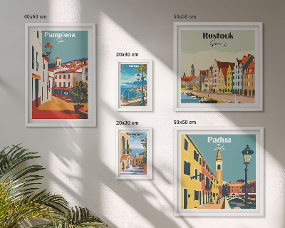 Decorațiune de perete set tablouri Vederi ale arhitecturii orașelor europene