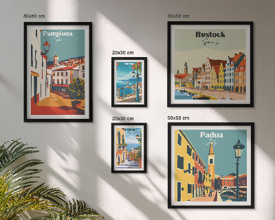 Decorațiune de perete set tablouri Vederi ale arhitecturii orașelor europene