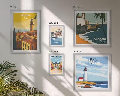 Decorațiune de perete set tablouri Peisaje urbane cu felinare