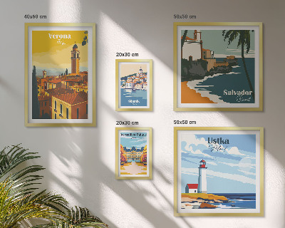 Decorațiune de perete set tablouri Peisaje urbane cu felinare