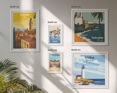 Decorațiune de perete set tablouri Peisaje urbane cu felinare