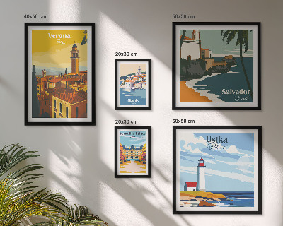 Decorațiune de perete set tablouri Peisaje urbane cu felinare