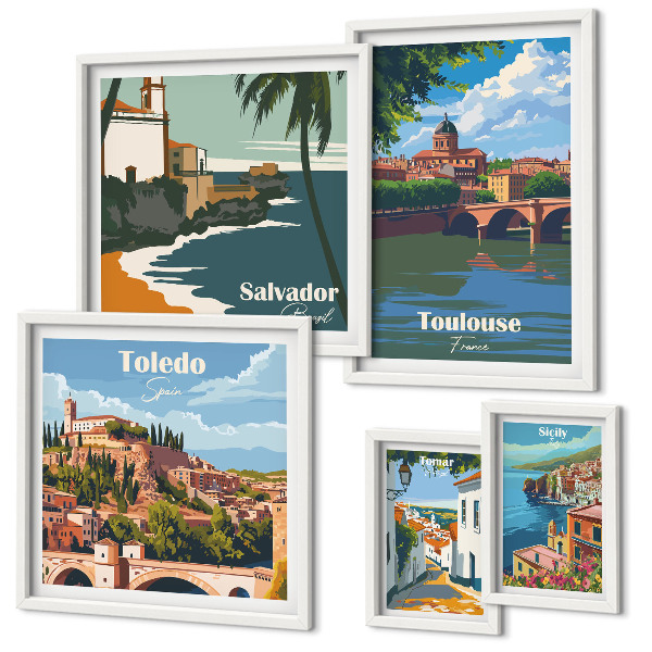 Decorațiune de perete set tablouri Orașe europene priveliști peisaje