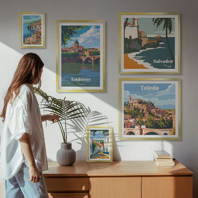 Decorațiune de perete set tablouri Orașe europene priveliști peisaje