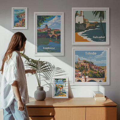 Decorațiune de perete set tablouri Orașe europene priveliști peisaje