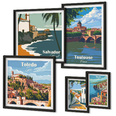 Decorațiune de perete set tablouri Orașe europene priveliști peisaje