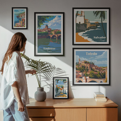 Decorațiune de perete set tablouri Orașe europene priveliști peisaje