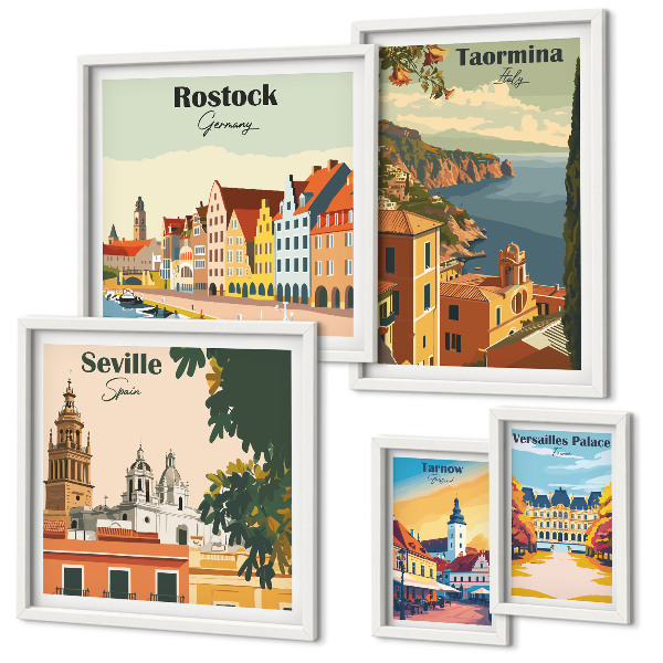 Polyptic înrămat Peisaje ale orașelor europene