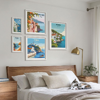 Decorațiune de perete set tablouri Peisaje ale insulelor grecești